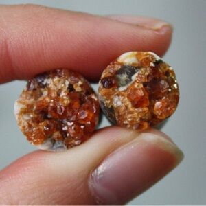 00g Spessartine Garnet Druzy Plugs OOAK